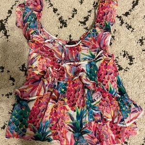 Jcrew tiered flutter sleeve tank